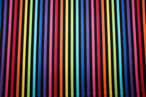 Preview: Designer- Baumwollstoff Be Colourful Black Rainbow (10 cm)